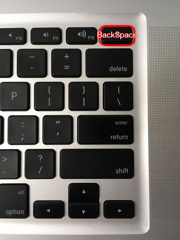 「イジェクトキー（イジェクトボタン）」を『BackSpace』に変更