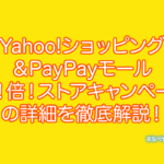 Yahoo!ショッピング＆PayPayモール「倍！倍！ストアキャンペーン」の詳細を徹底解説！
