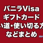 バニラVisaギフトカードの使い道・使い切る方法など